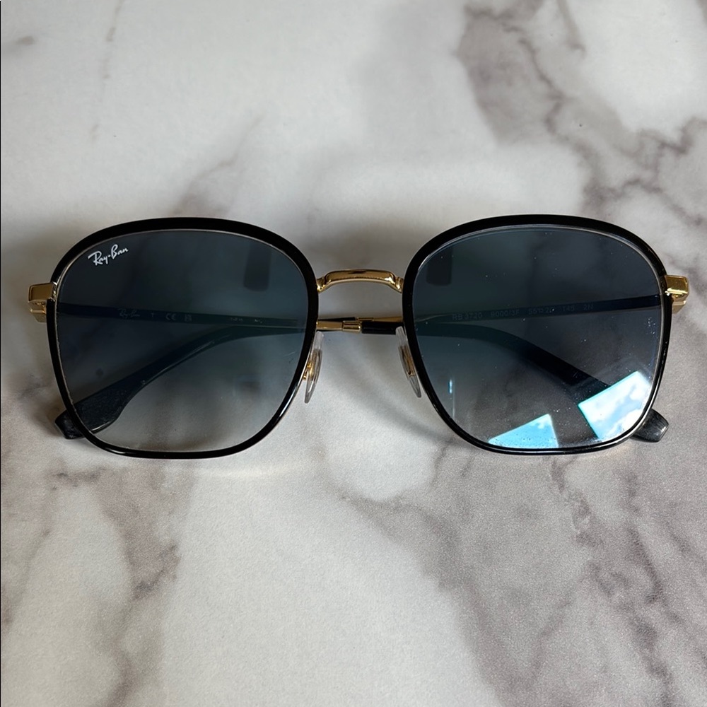 Ray-Ban Black & Gold Square-Style Women's Sunglasses